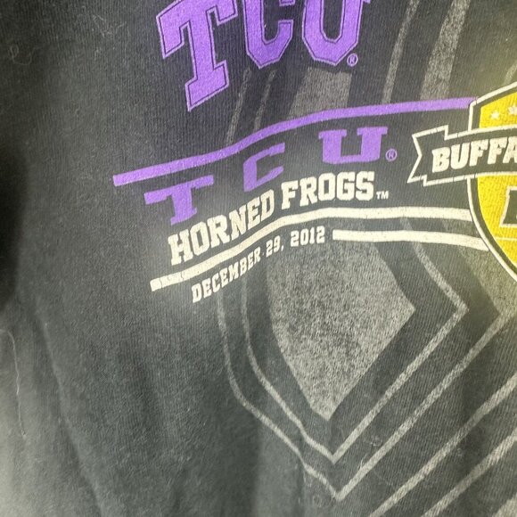 TCU Vs Michigan State Buffalo Wild Wings Bowl 2012 Gildan Heavy Cotton Black - Picture 5 of 5
